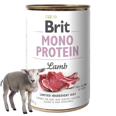 BRIT MONO protein MIX smaków 6x400 g dla PSA Z ALERGIĄ + GRATIS