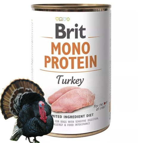 BRIT MONO protein MIX smaków 6x400 g dla PSA Z ALERGIĄ + GRATIS