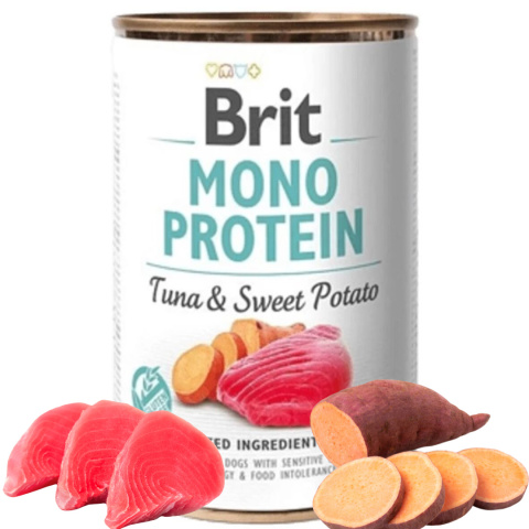 BRIT MONO protein MIX smaków 6x400 g dla PSA Z ALERGIĄ + GRATIS