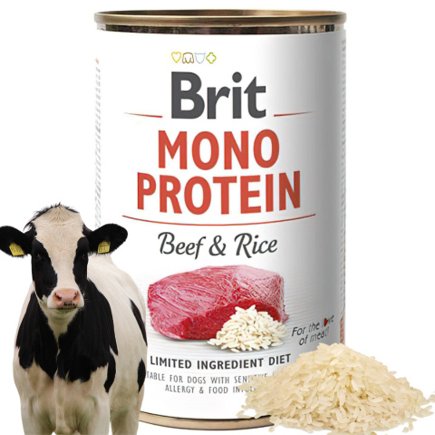 BRIT MONO protein MIX smaków 6x400 g dla PSA Z ALERGIĄ + GRATIS