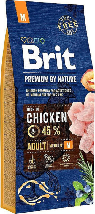 Brit Premium By Nature Adult Medium Kurczak 15 kg - dla psów dorosłych ras średnich