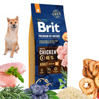 Brit Premium By Nature Adult Medium Kurczak 15 kg - dla psów dorosłych ras średnich