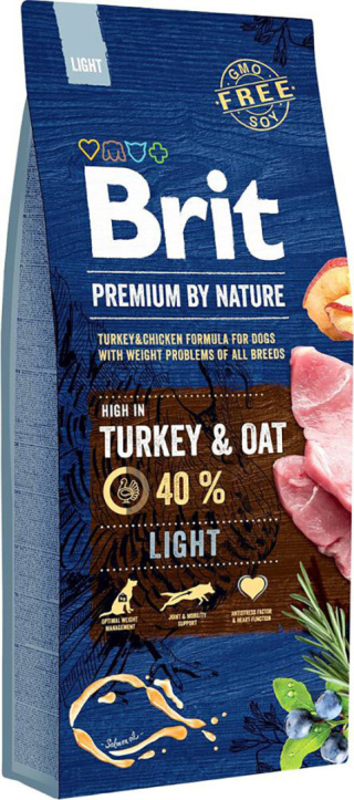 Brit Premium By Nature Light Indyk z owsem 15 kg - dla psów z nadwagą