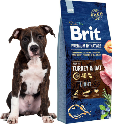 BRIT PREMIUM BY NATURE LIGHT TURKEY Karma sucha z indykiem i owsem 15KG