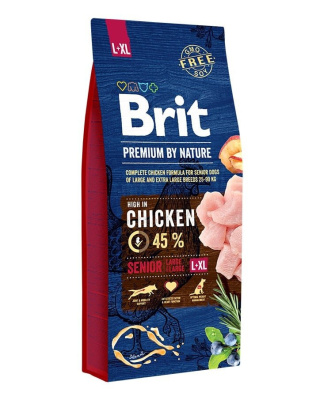 Brit Premium By Nature Senior Kurczak 15 kg - dla starszych psów ras dużych i bardzo dużych