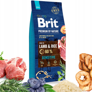 BRIT PREMIUM BY NATURE SENSITIVE LAMB Karma sucha jagnięcina z ryżem 15kg