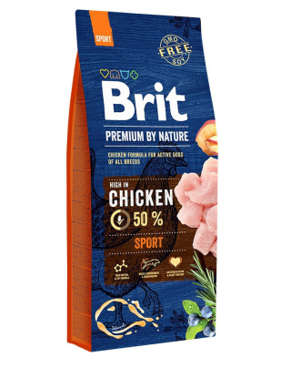 Brit Premium By Nature Sport Kurczak 15 kg - dla psów aktywnych i z dużym zapotrzebowaniem na energię