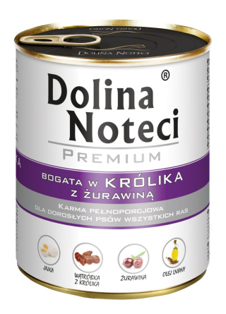 DOLINA NOTECI Premium bogata w królika z żurawiną 800g